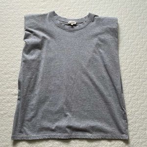 NWOT- Grey Shoulder Pad Muscle T-Shirt